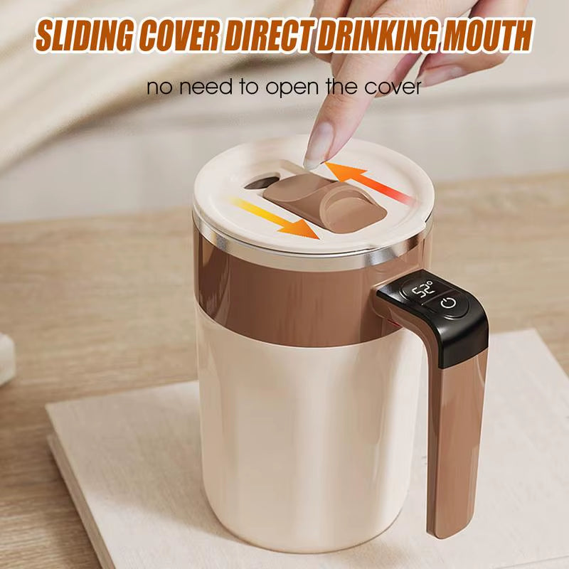 Stainless Steel Automatic Stirring Coffee Mug Portable Safe Coffee Mug USB Rechargeable Automatic Magnetic Cup for Tea Milk