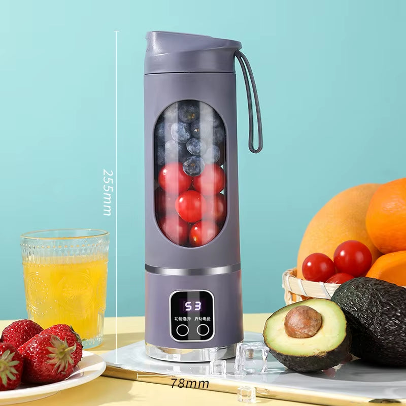 8-Blade USB Charging, Smoothie, Kitchen Ingredient Processor, Portable Juicer, 3-Speed Adjustable Multi-Function Mixer Juicer