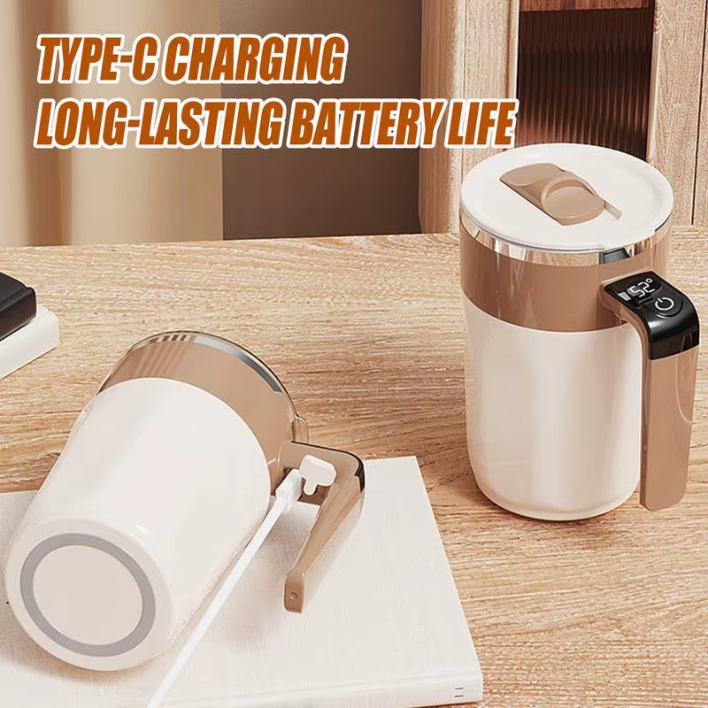 Stainless Steel Automatic Stirring Coffee Mug Portable Safe Coffee Mug USB Rechargeable Automatic Magnetic Cup for Tea Milk