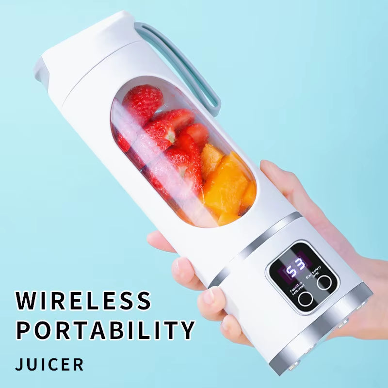 8-Blade USB Charging, Smoothie, Kitchen Ingredient Processor, Portable Juicer, 3-Speed Adjustable Multi-Function Mixer Juicer