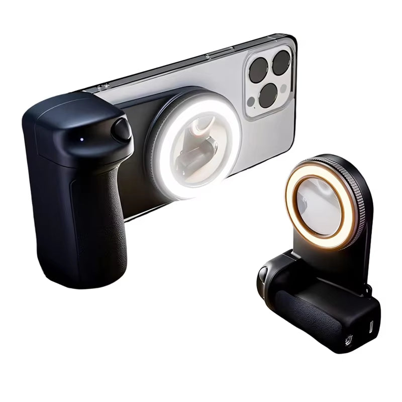 Aaael-Magsafe Smartphone Camera Shutter Grip Bluetooth Selfie Handle Camera Photo Stabilizer with LED Fill Light