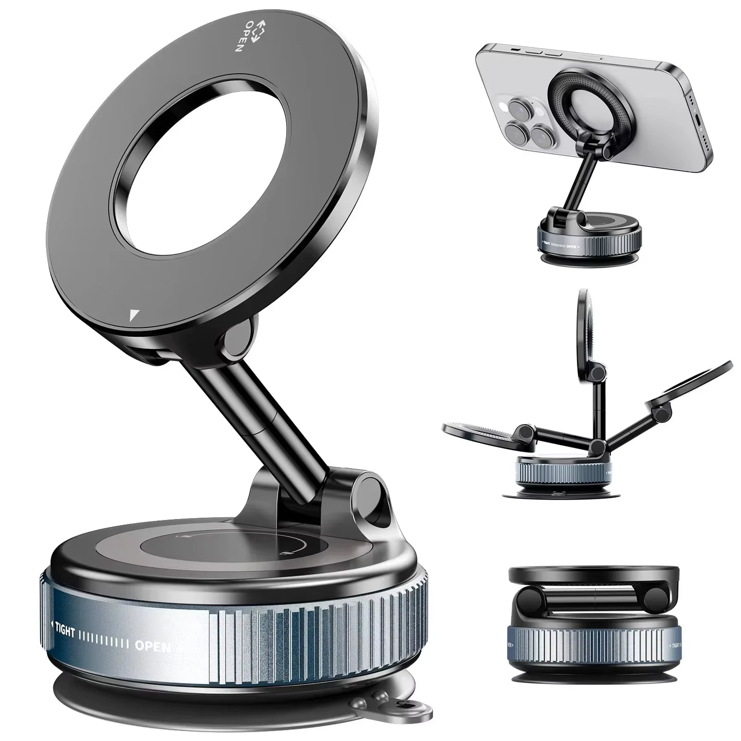 Vacuum Suction Cup Rotation 360° Magnetic Adsorption Stand Navigation Universal Stand Car Phone Magnetic Stand Mechanical